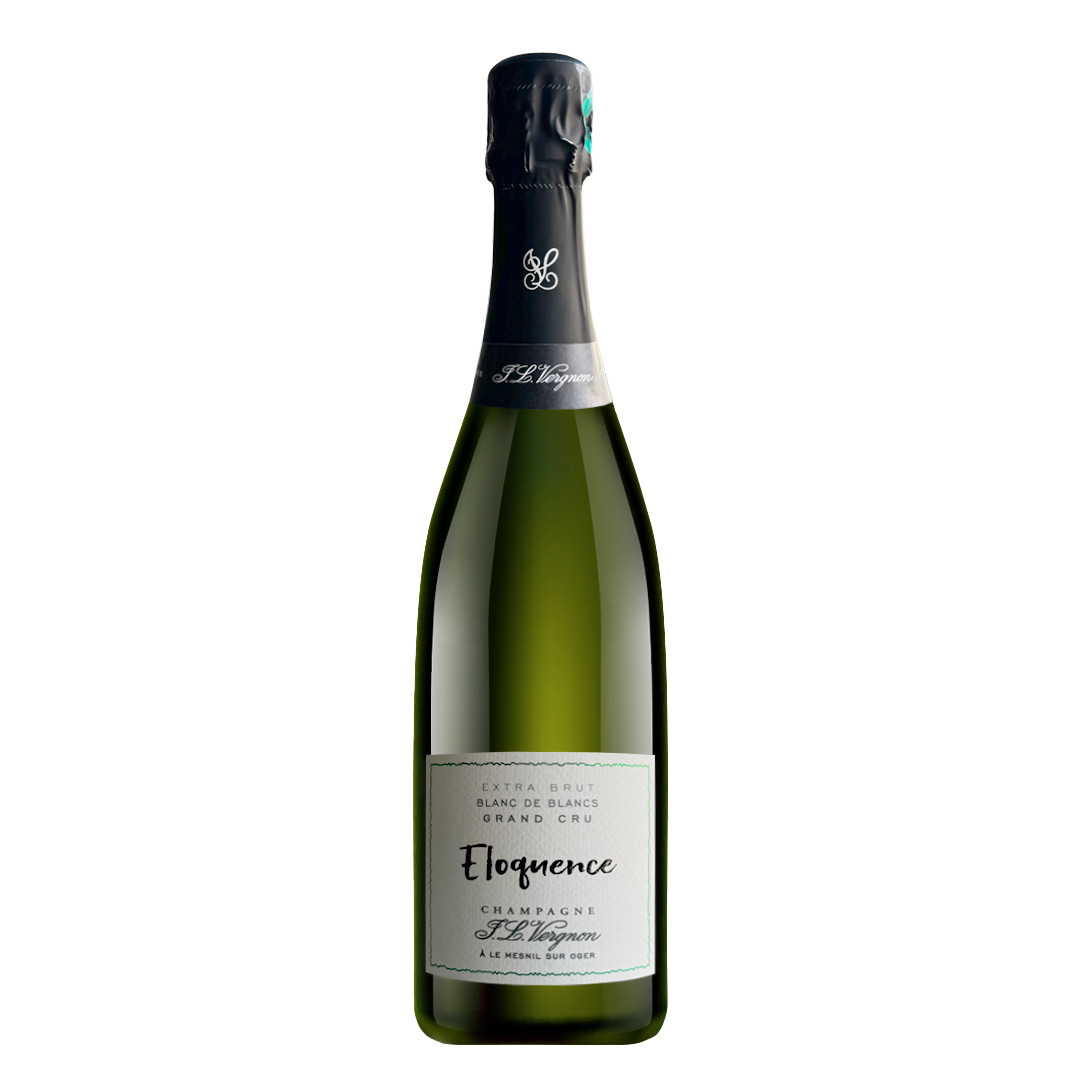 Champagne Eloquence 100% Chardonnay Extra Brut de J.L. Vergnon, procedente de Côte-des-Blancs.