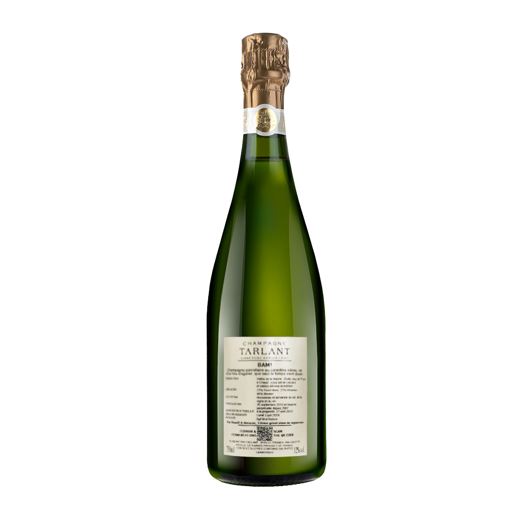 Champagne BAM! Brut Nature de Tarlant. Procedente de Vallée de la Marne.