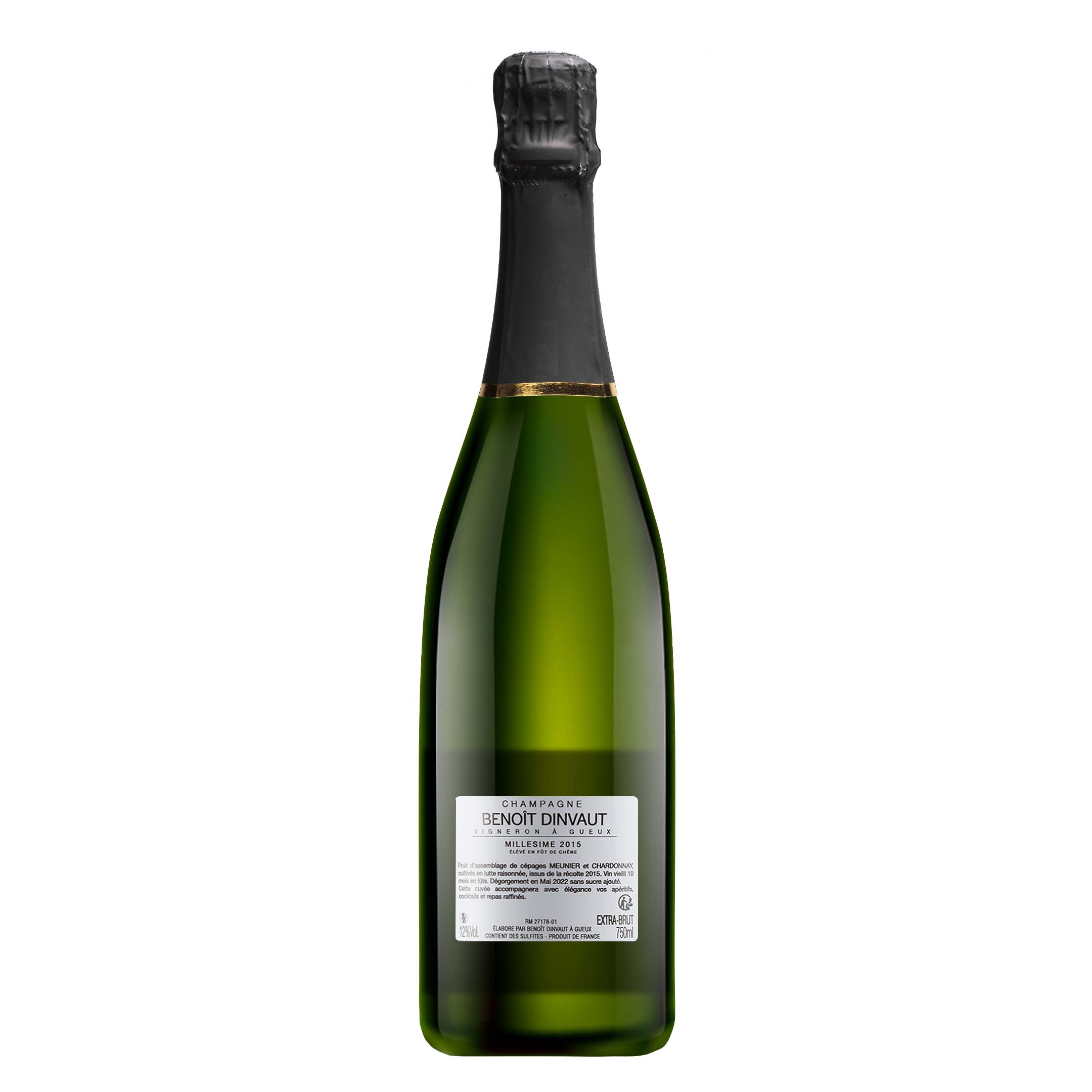 Champagne Millésime 2015 Extra Brut de Benoît Dinvaut.