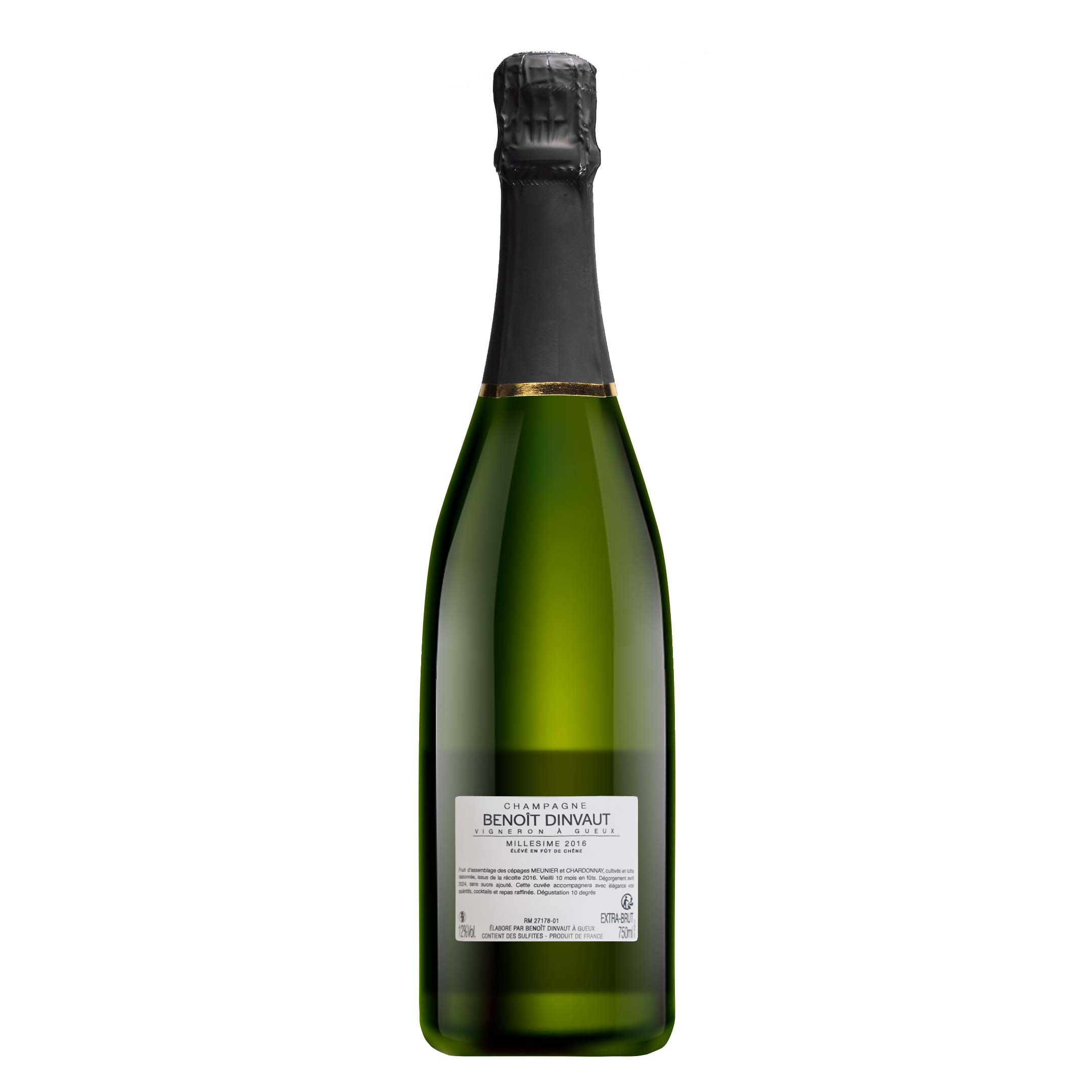 Champagne Millésime 2016 Extra Brut de Benoît Dinvaut.