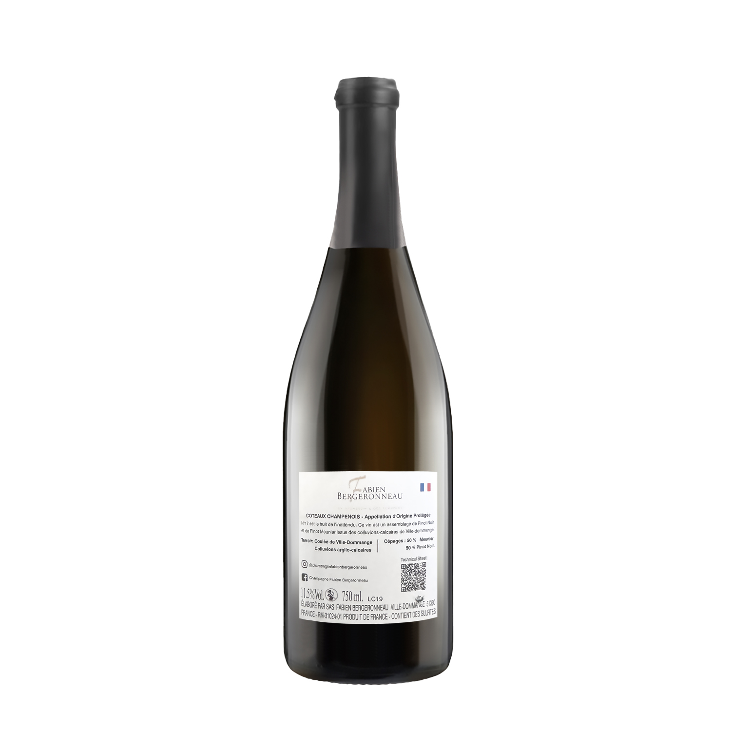 Coteaux Champenois Nº17 de Fabien Bergeronneau. Procedente de la Montagne de Reims.